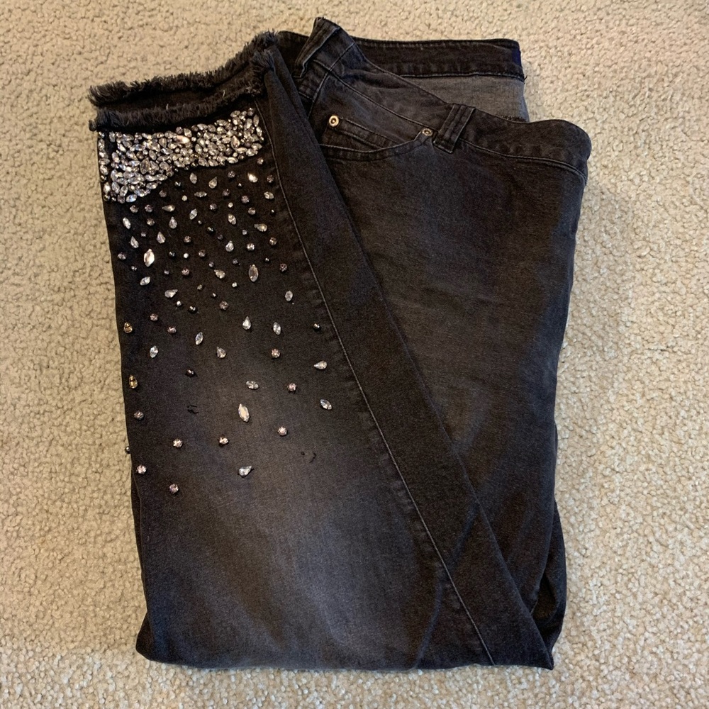 Black Jeans w/ Rhinestones Sz 18W